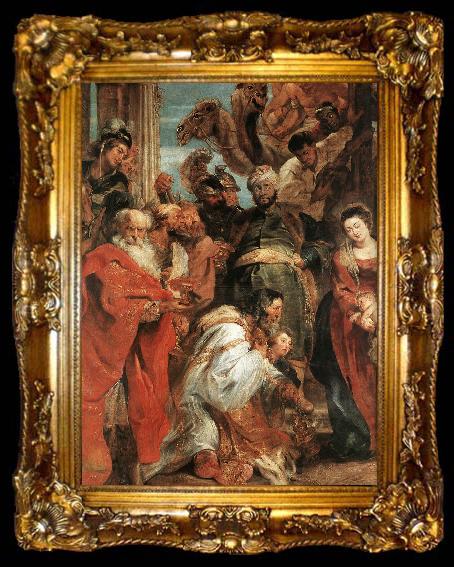 framed  RUBENS, Pieter Pauwel The Adoration of the Magi (detail) f, ta009-2